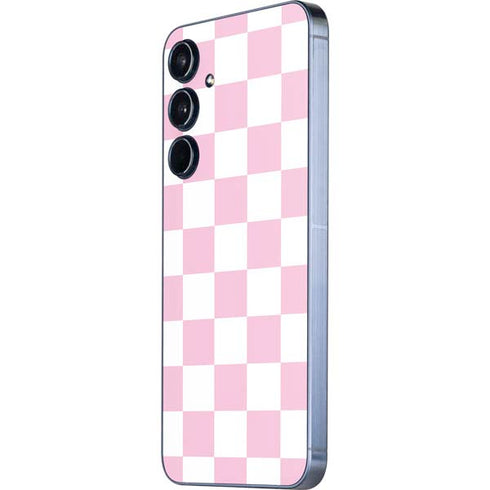 Pink and White Checkerboard Galaxy A36 5G Skin